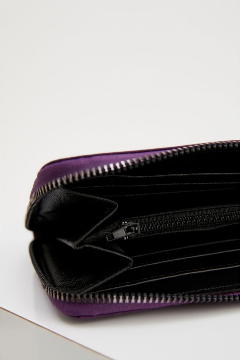Kadın Mor Fermuarlı Cüzdan