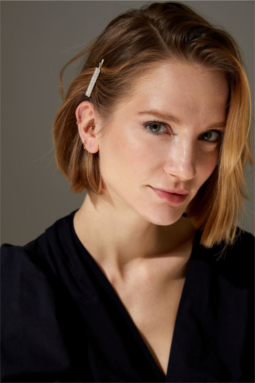 Kadın Gümüş Kadın 3 Sıra Taşlı Toka