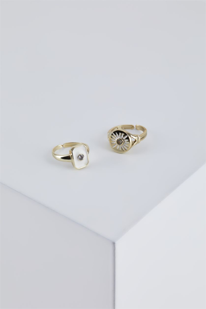 WOMAN White 2 Piece-Enameled Ring