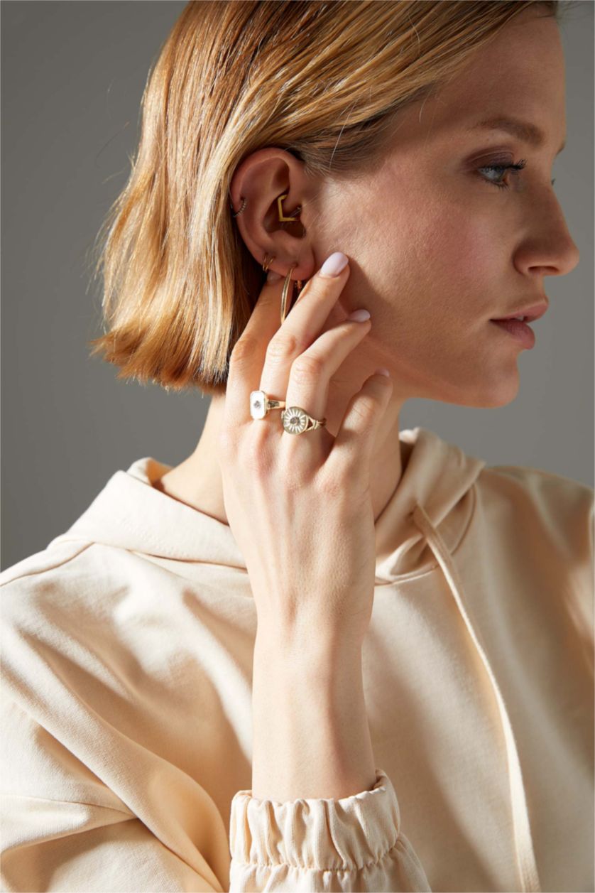 WOMAN White 2 Piece-Enameled Ring