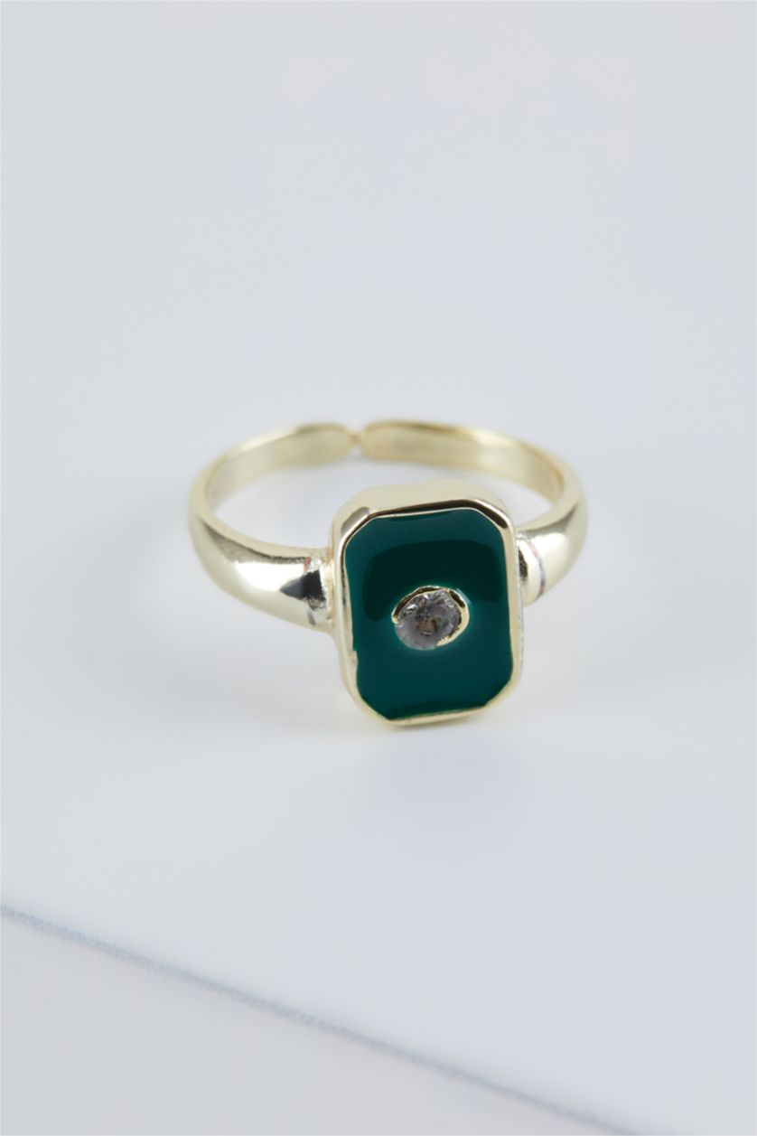 WOMAN Green 2 Piece Enameled Ring
