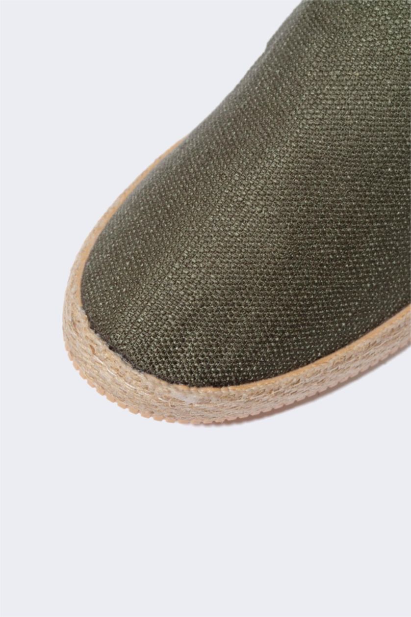 رجال كاكي حذاء رجالي كتان اسبادريل بكعب مسطح