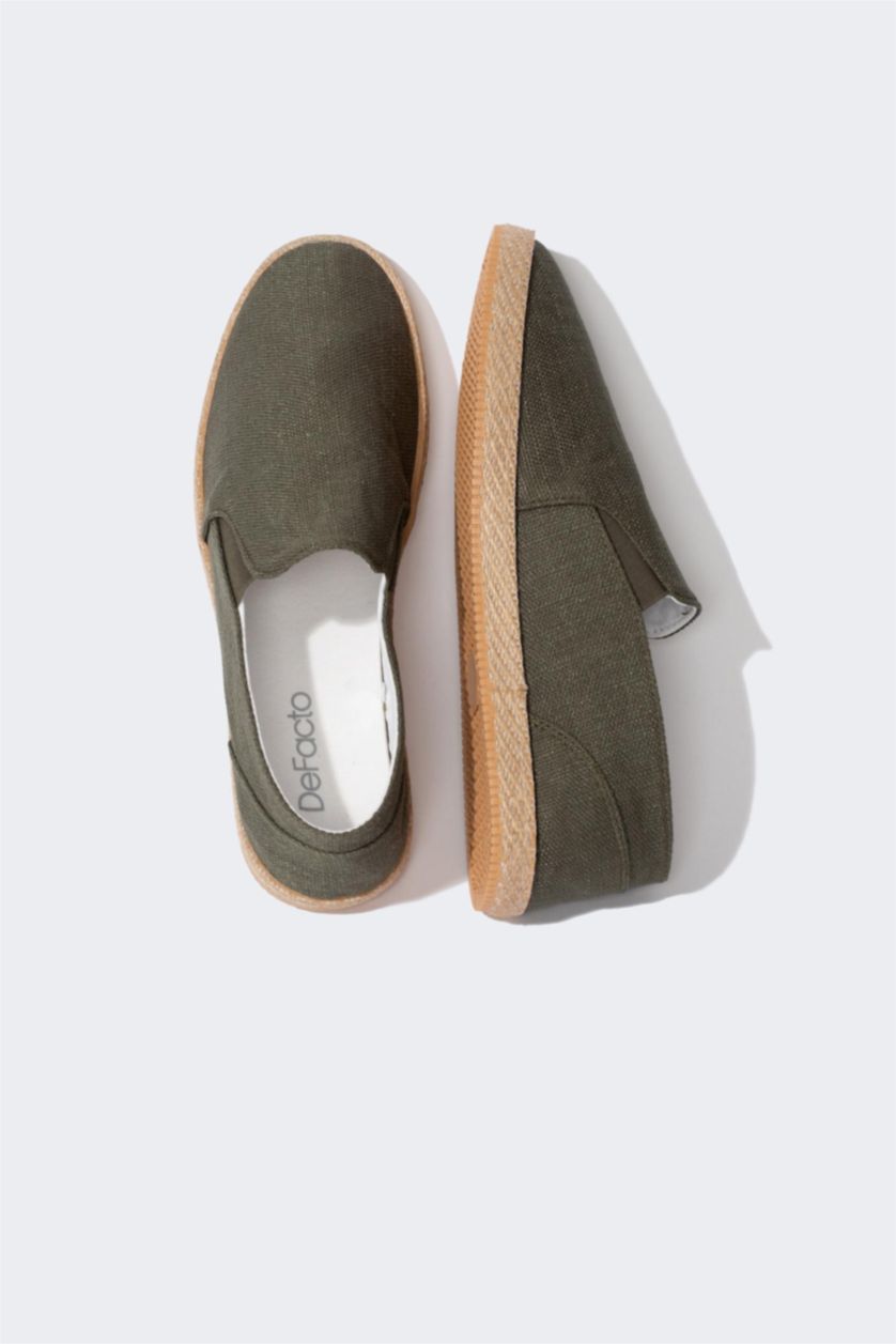 رجال كاكي حذاء رجالي كتان اسبادريل بكعب مسطح