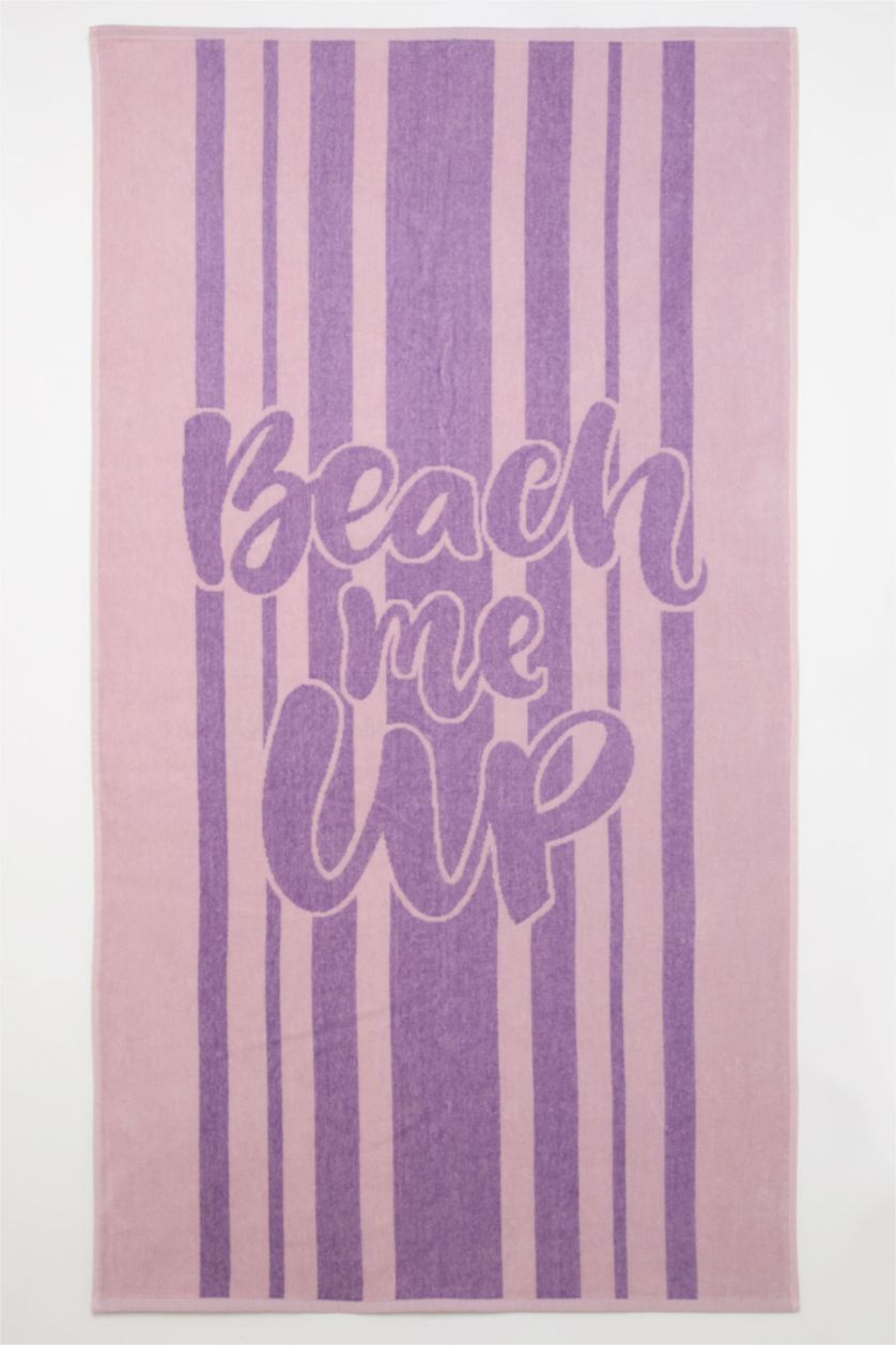 Kadın Lila Pamuklu Plaj Havlusu