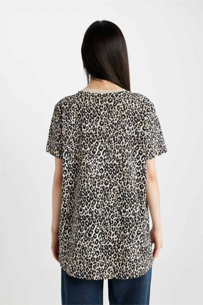 FEMME Beige T-shirt à manches courtes Coupe Longue