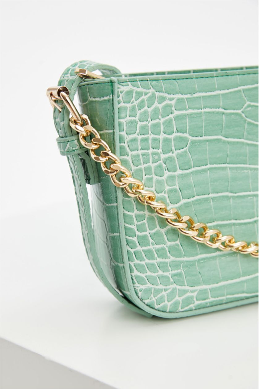 Kadın Mint Suni Deri Çapraz Çanta