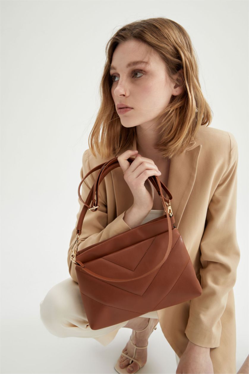 Kadın Taba Suni Deri Çapraz Çanta