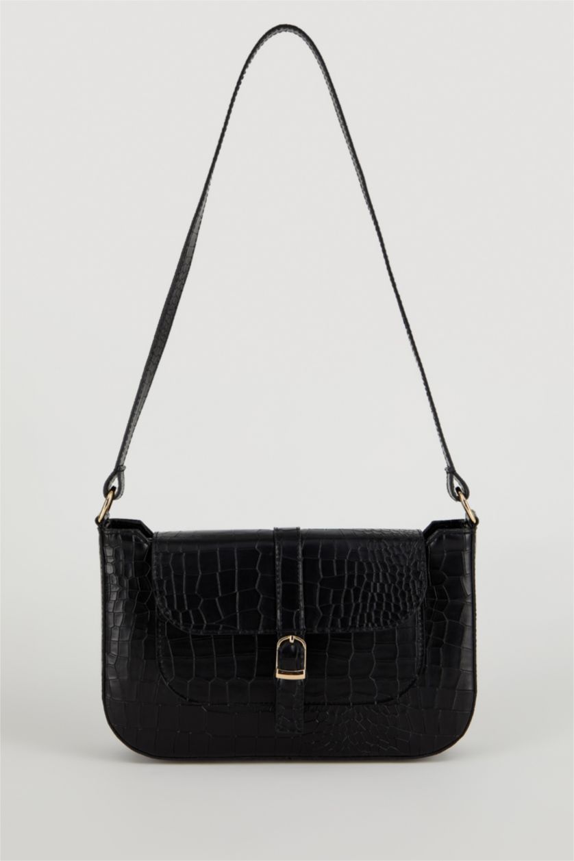 Женщины Черный Faux Leather Crossbody Bag