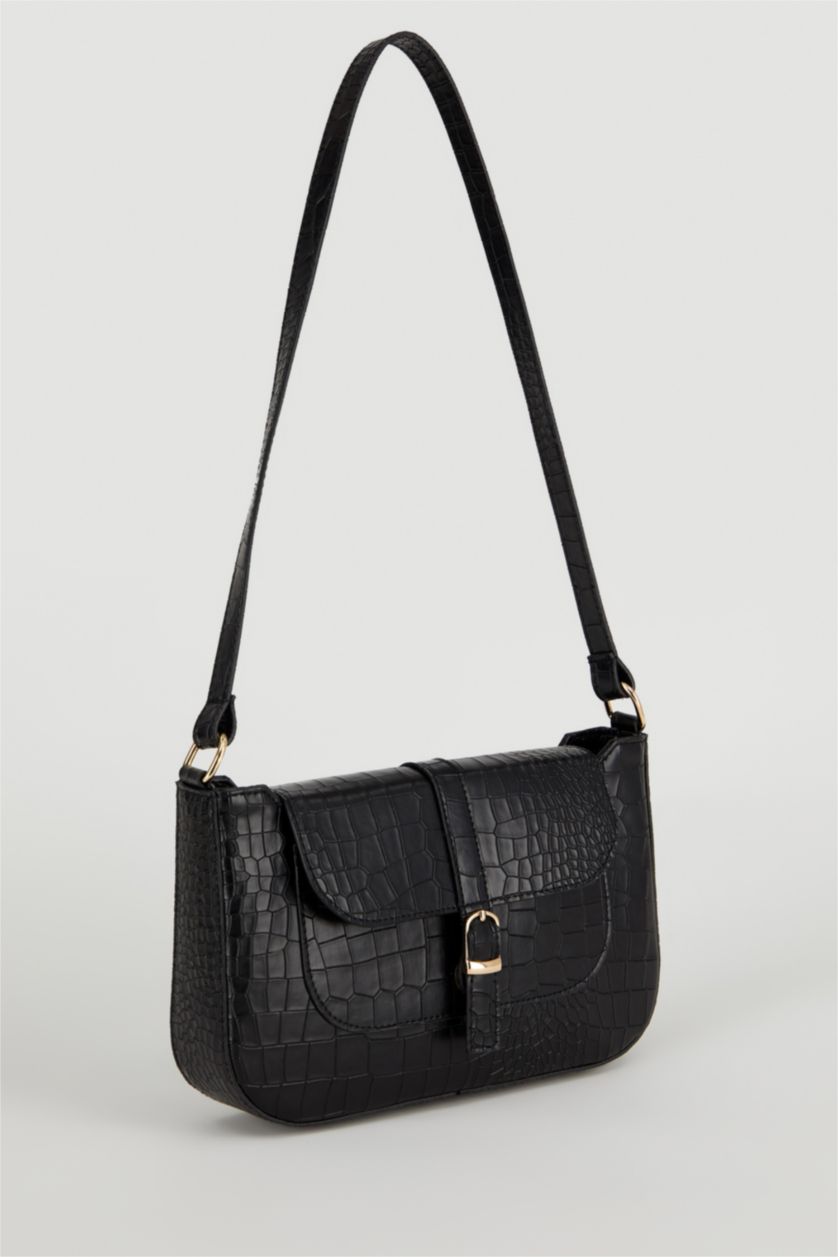 Женщины Черный Faux Leather Crossbody Bag
