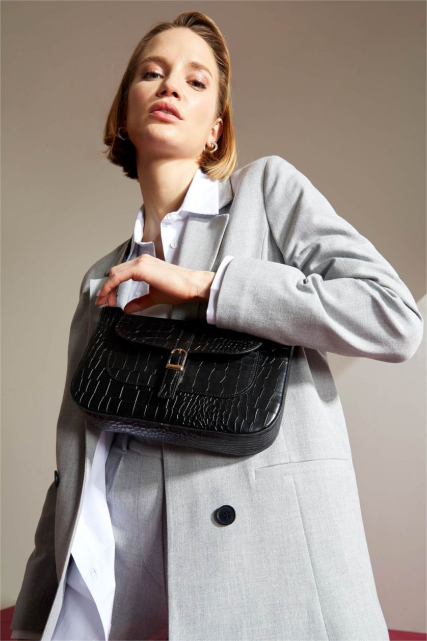 Женщины Черный Faux Leather Crossbody Bag