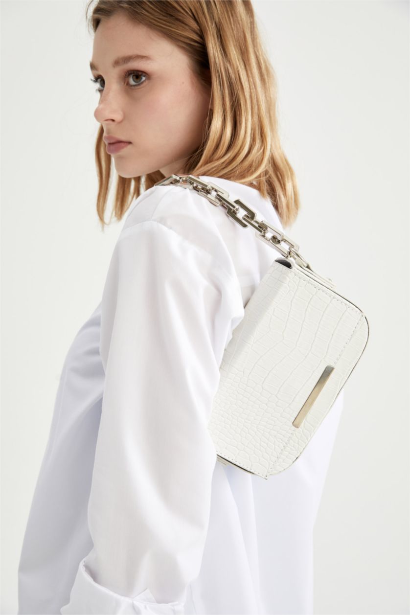 نساء أبيض شنطة كروس بودي جلد صناعي