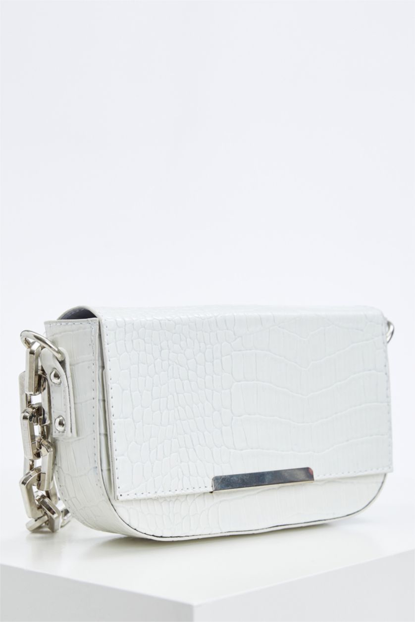 نساء أبيض شنطة كروس بودي جلد صناعي