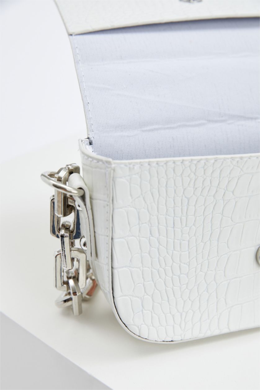 نساء أبيض شنطة كروس بودي جلد صناعي