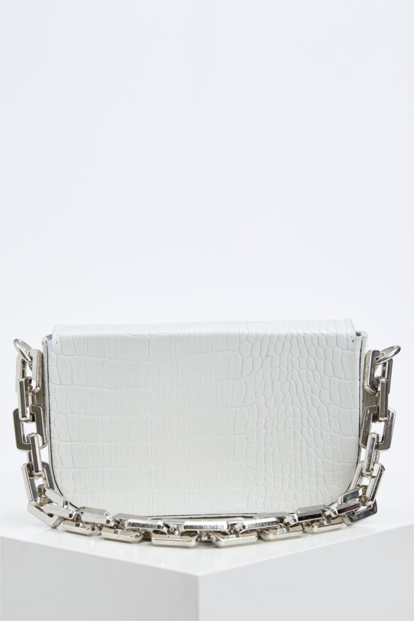 نساء أبيض شنطة كروس بودي جلد صناعي