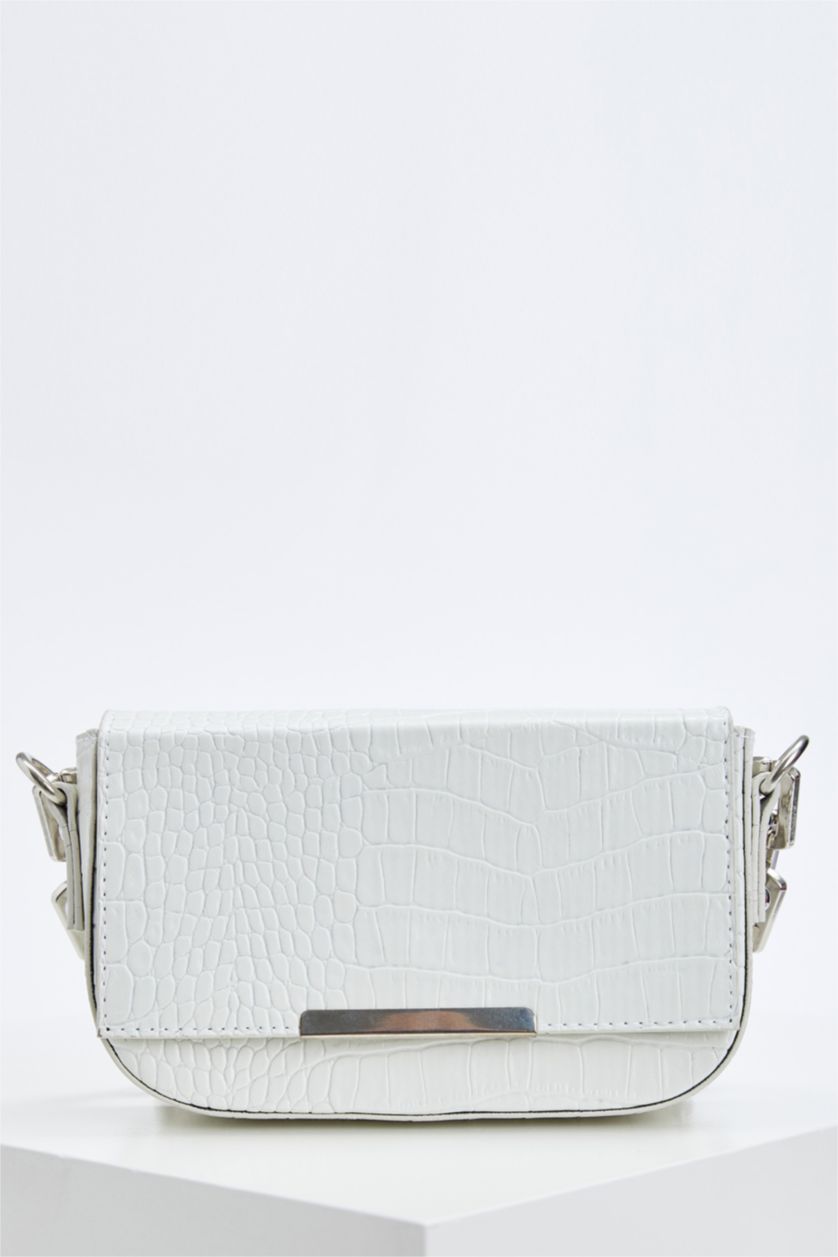 نساء أبيض شنطة كروس بودي جلد صناعي