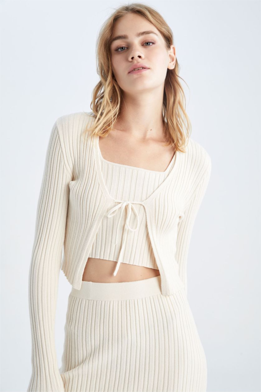 WOMAN Sand Slim Fit Cardigan