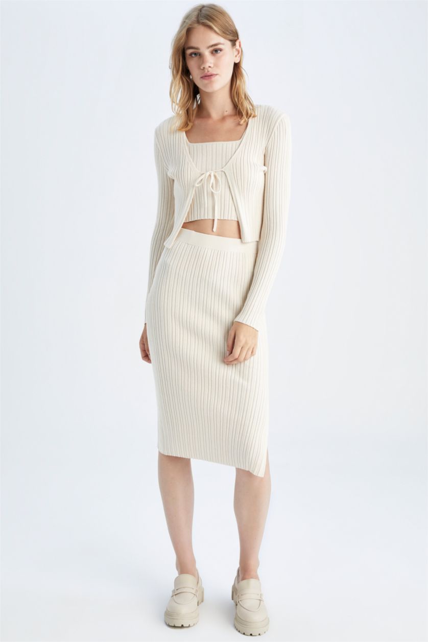WOMAN Sand Slim Fit Cardigan