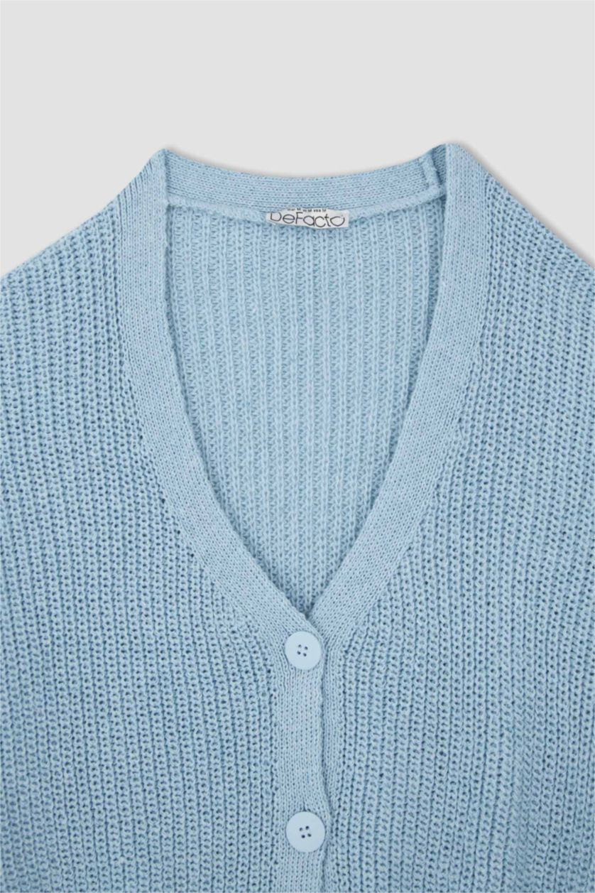 WOMAN Light Blue Regular Fit Cardigan