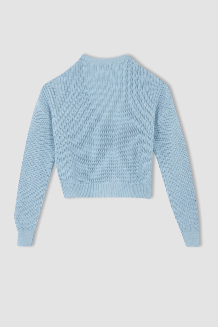 WOMAN Light Blue Regular Fit Cardigan