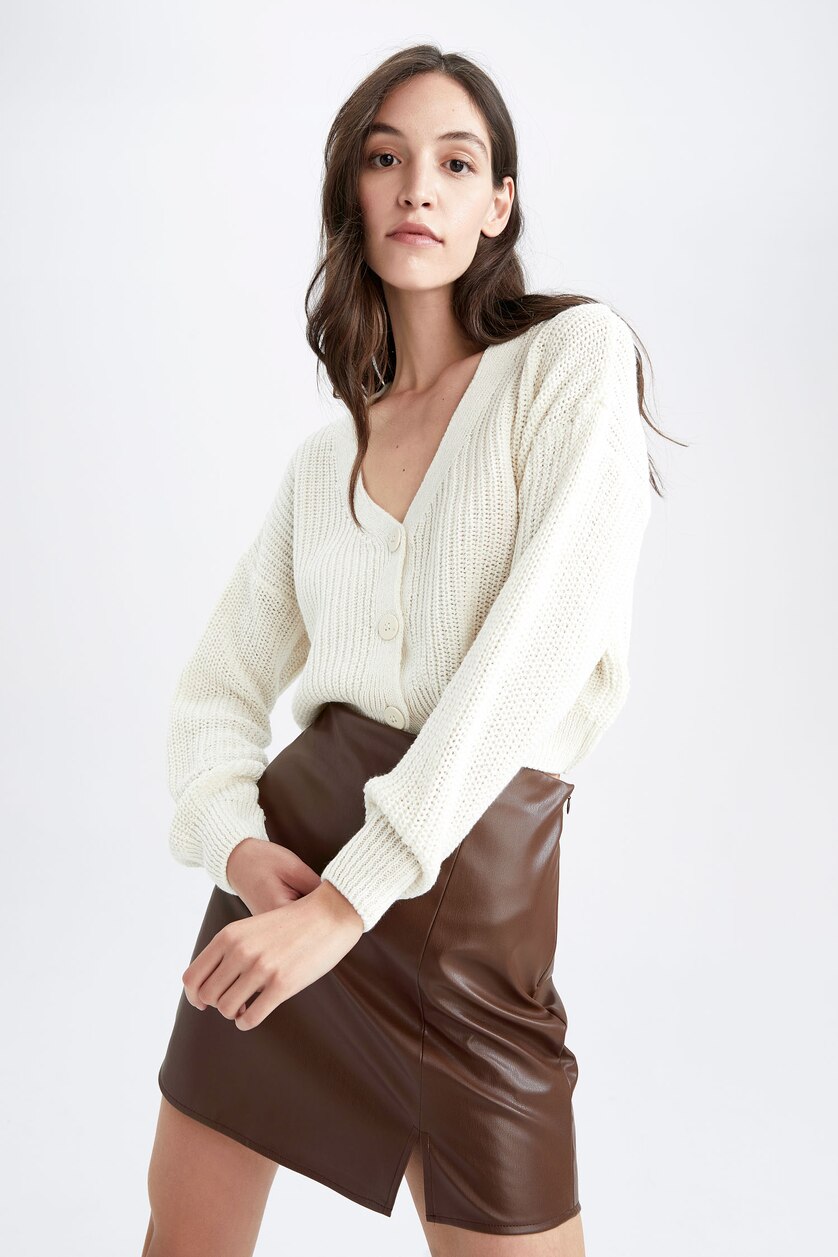 نساء بيج فاتح Regular Fit Cardigan