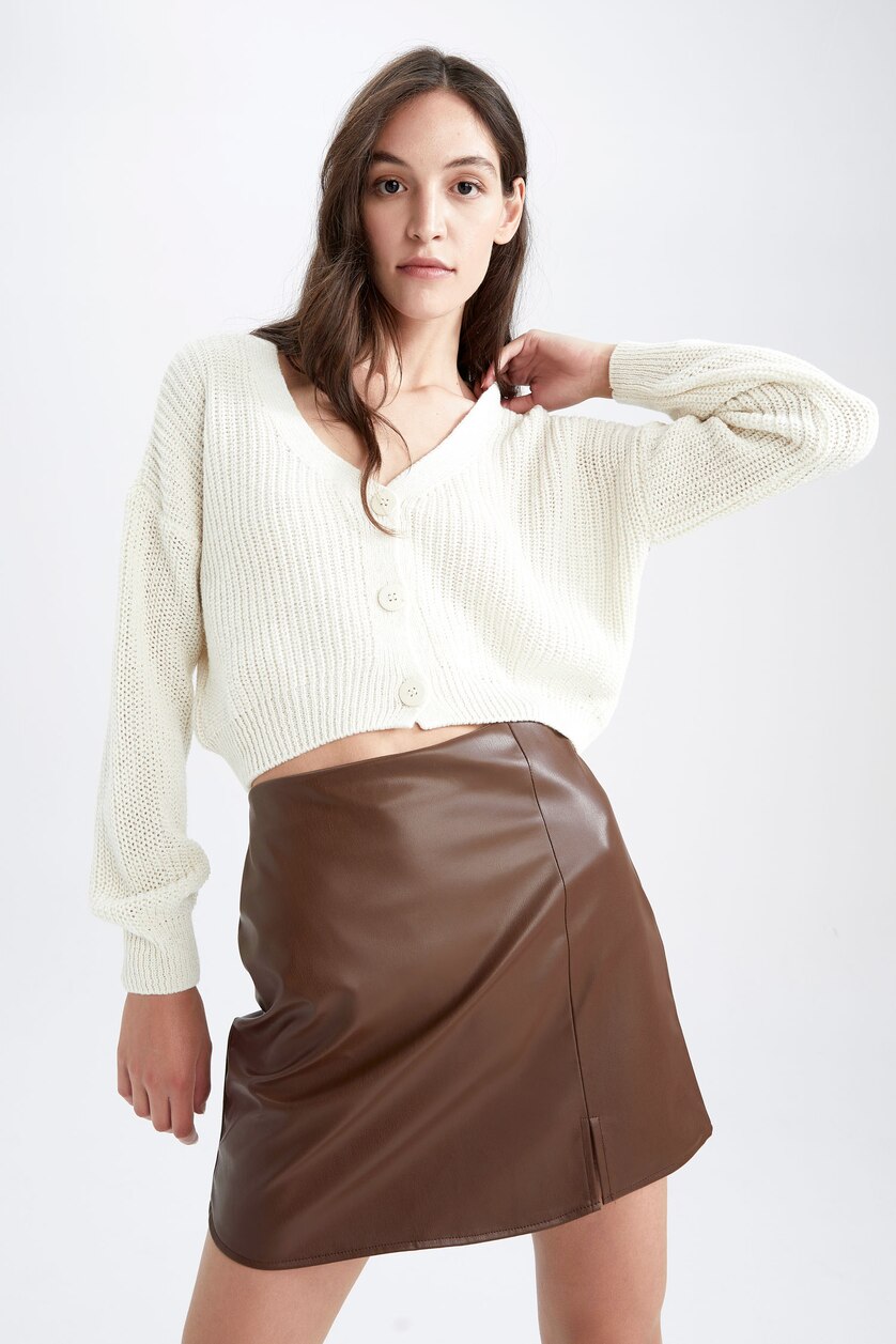 نساء بيج فاتح Regular Fit Cardigan