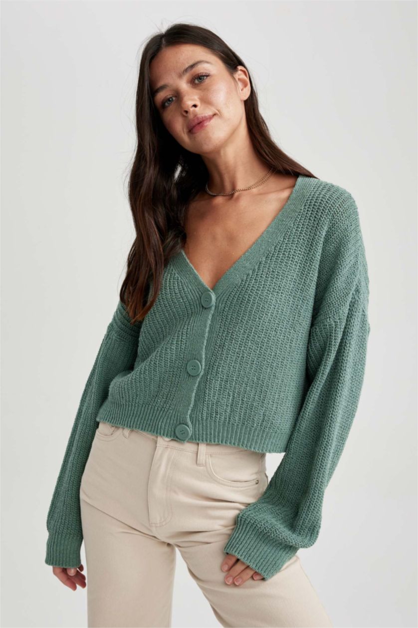 WOMAN Mint Regular Fit Knitwear Cardigan