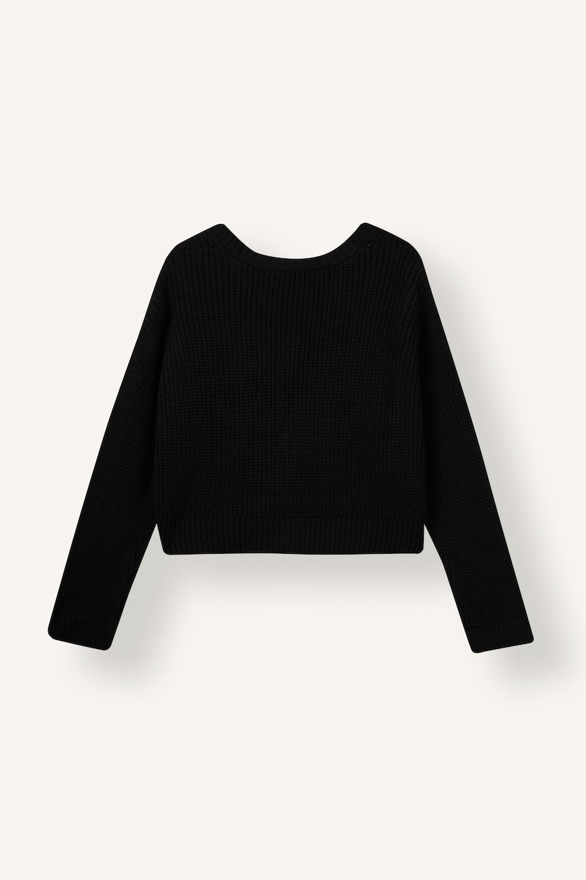 FEMME Noir Cardigan à col V Coupe régulière