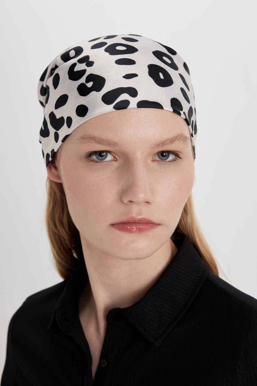 FEMME Blanc Bandana Imprimé Léopard Pour Femme