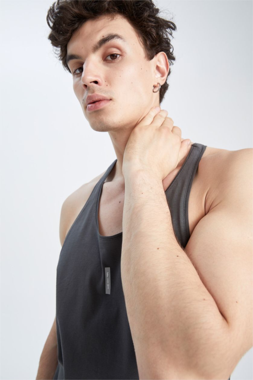 MAN Anthracite Defacto Fit Slim Fit Cotton Combed Singlet