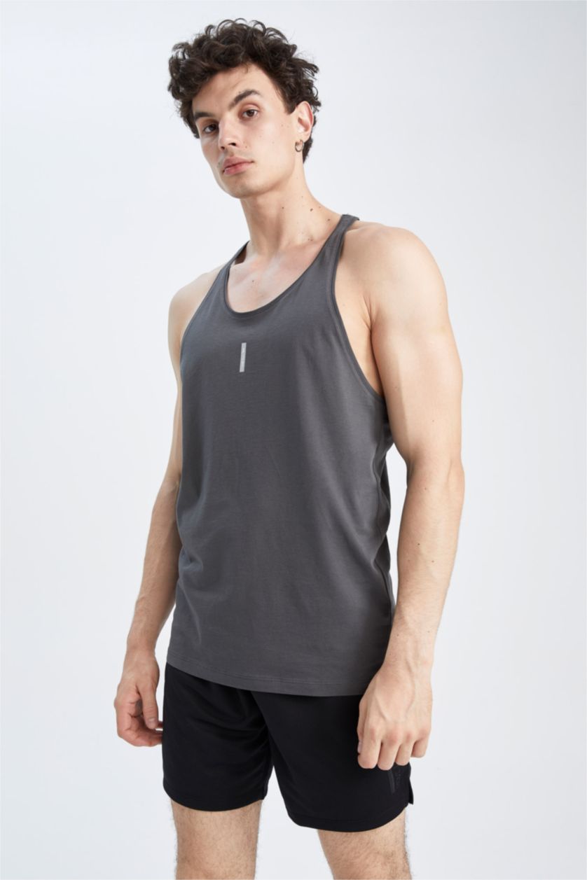 MAN Anthracite Defacto Fit Slim Fit Cotton Combed Singlet