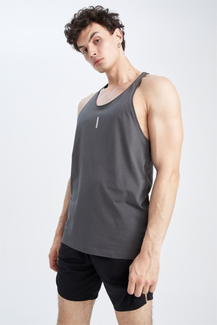 MAN Anthracite Defacto Fit Slim Fit Cotton Combed Singlet