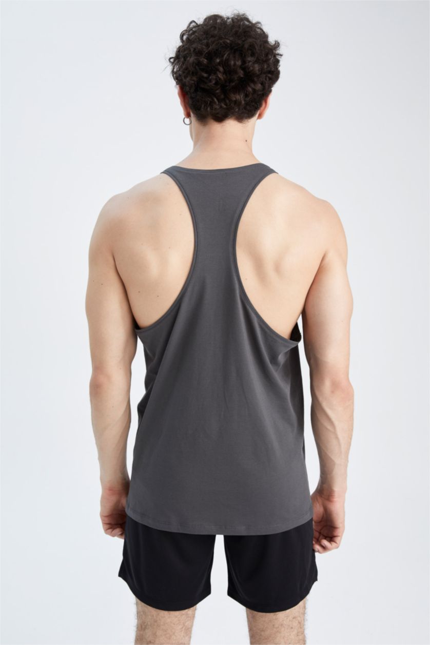 MAN Anthracite Defacto Fit Slim Fit Cotton Combed Singlet