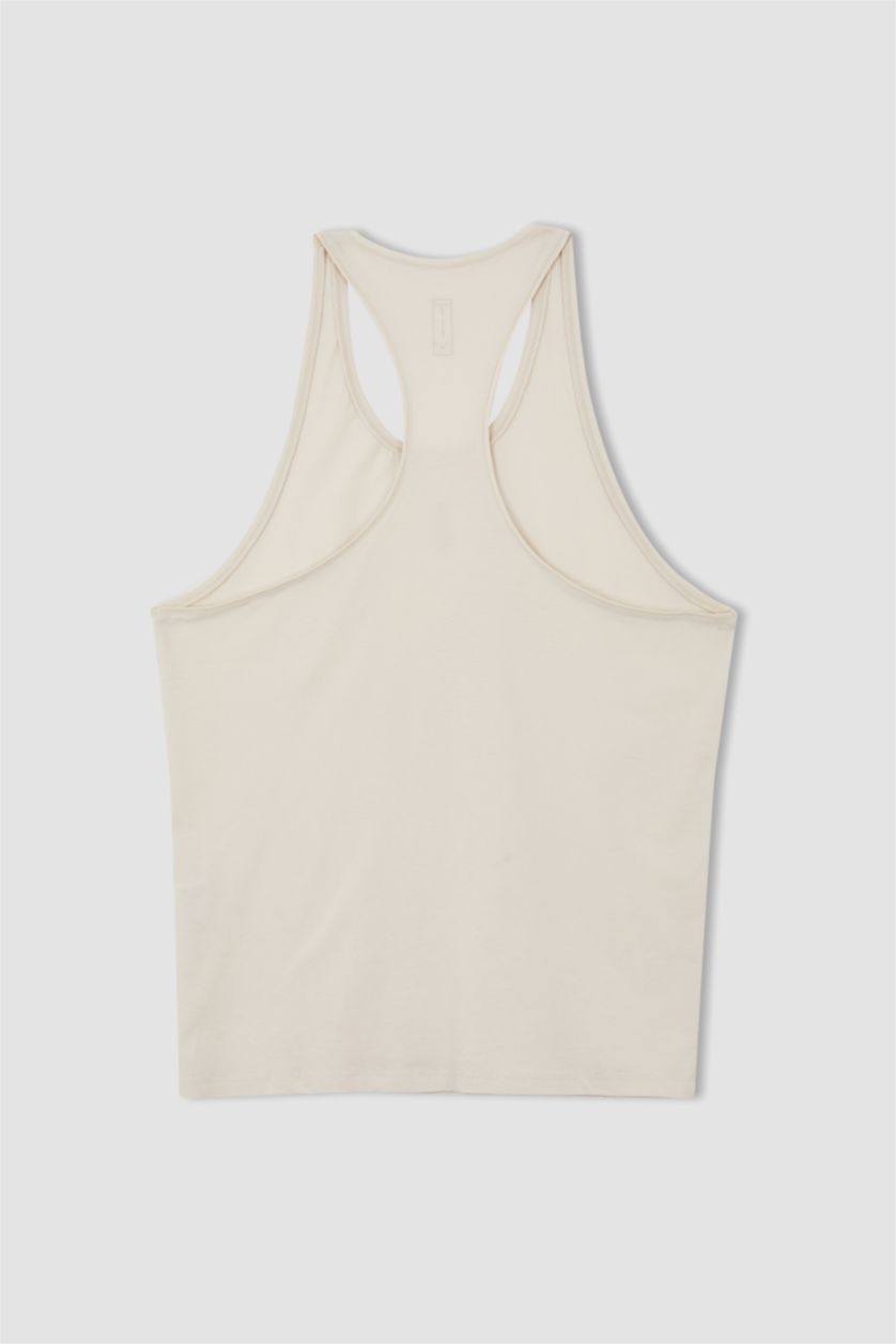 HOMME Beige Débardeur Coupe slim raccourcie Col rond