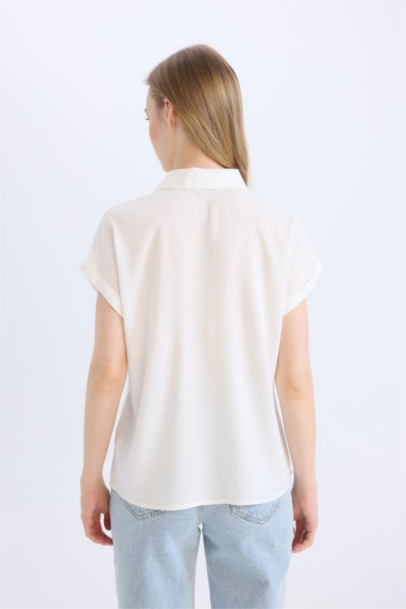 Әйелдерге АҚ қалыпты пішім Қысқа жеңді көйлек