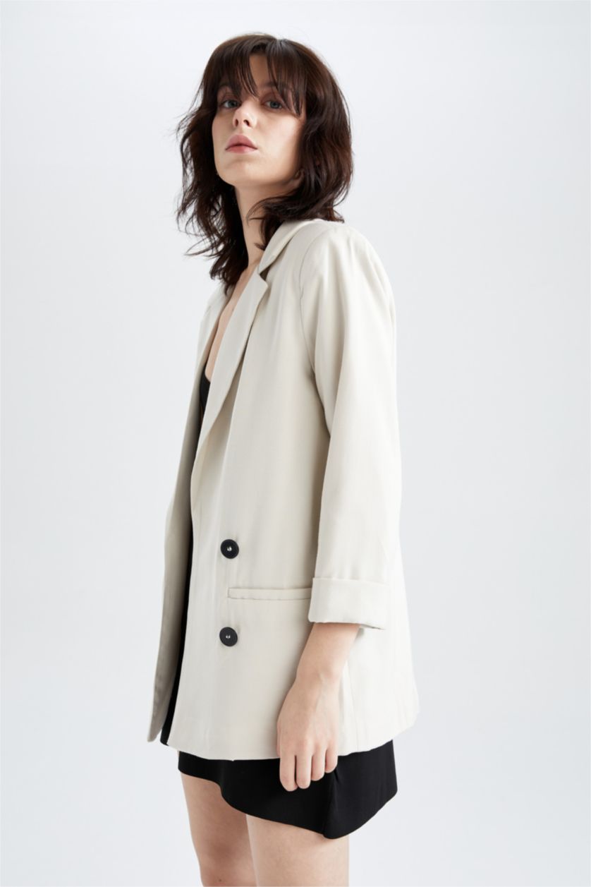 Kadın Taş Loose Fıt Blazer Ceket