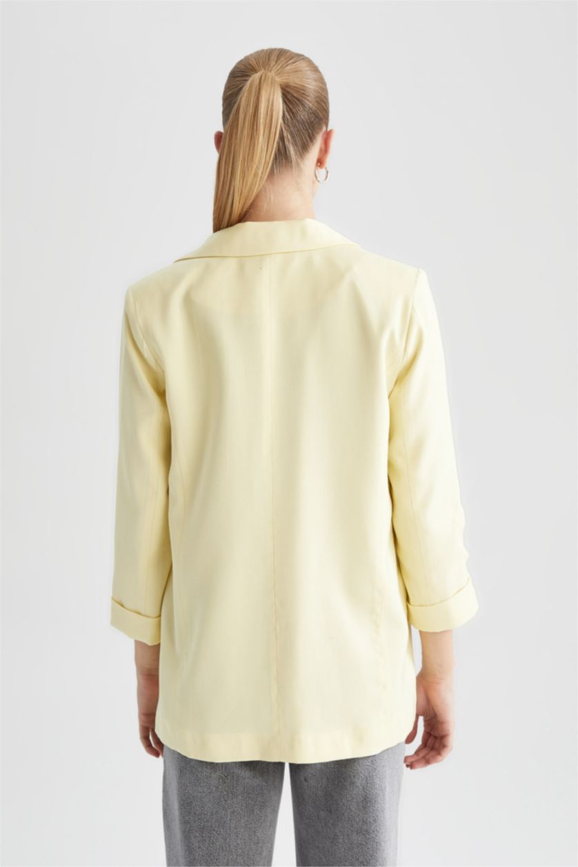 Kadın Sarı Loose Fıt Blazer Ceket