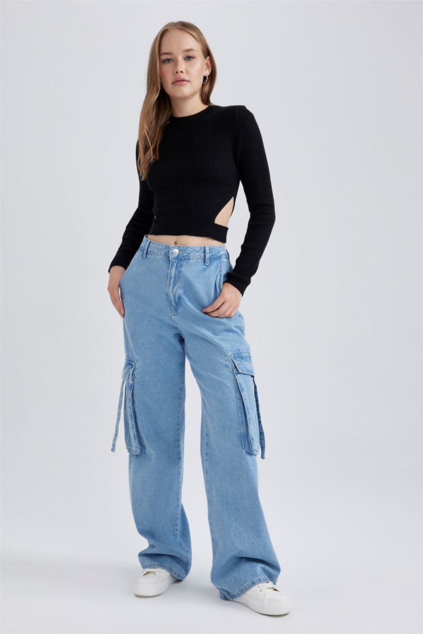 WOMAN Black Slim Fit Crew Neck Knitwear Pullover