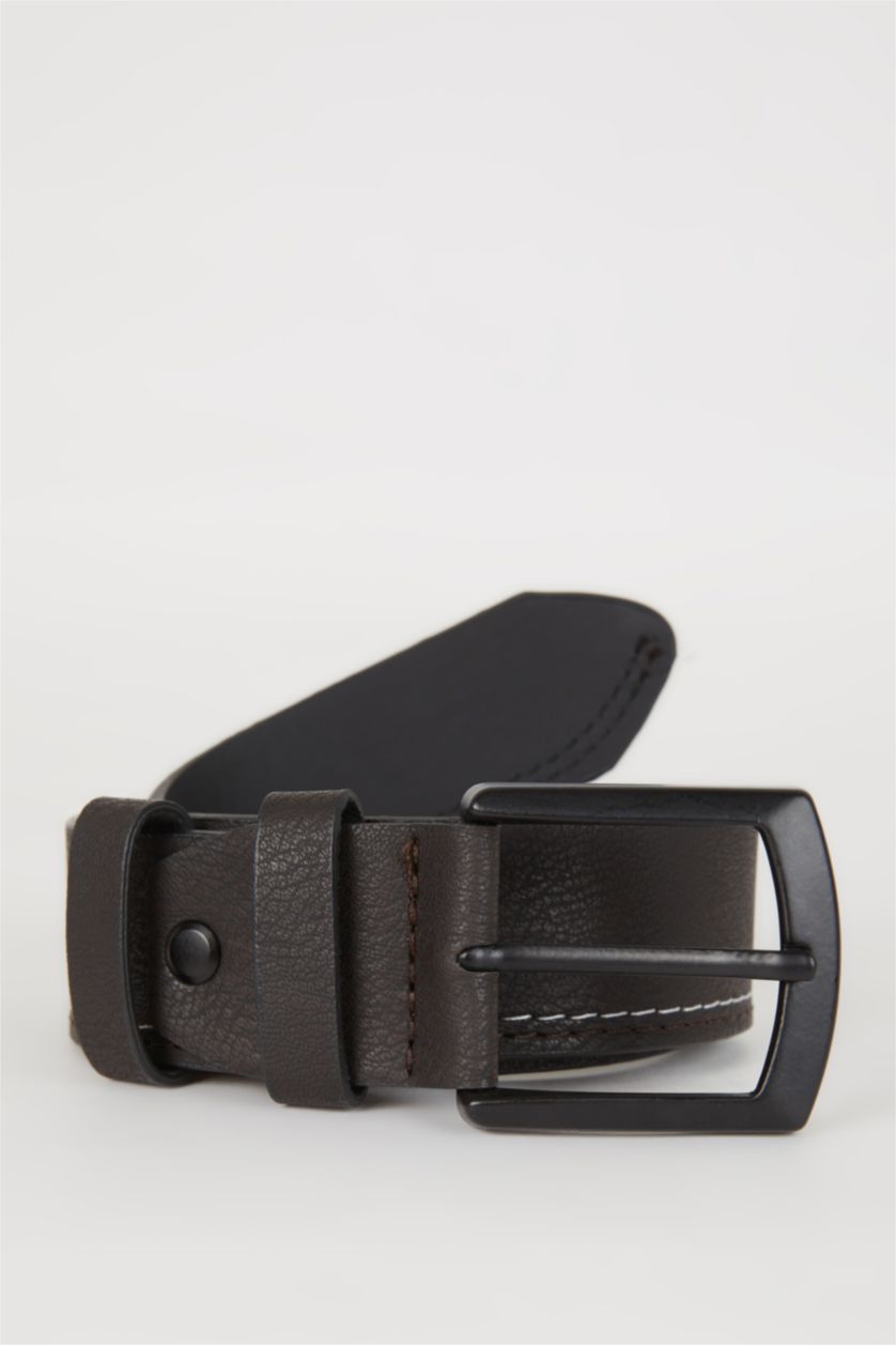 Erkek Kahve Erkek Kare Toka Suni Deri Kemer 