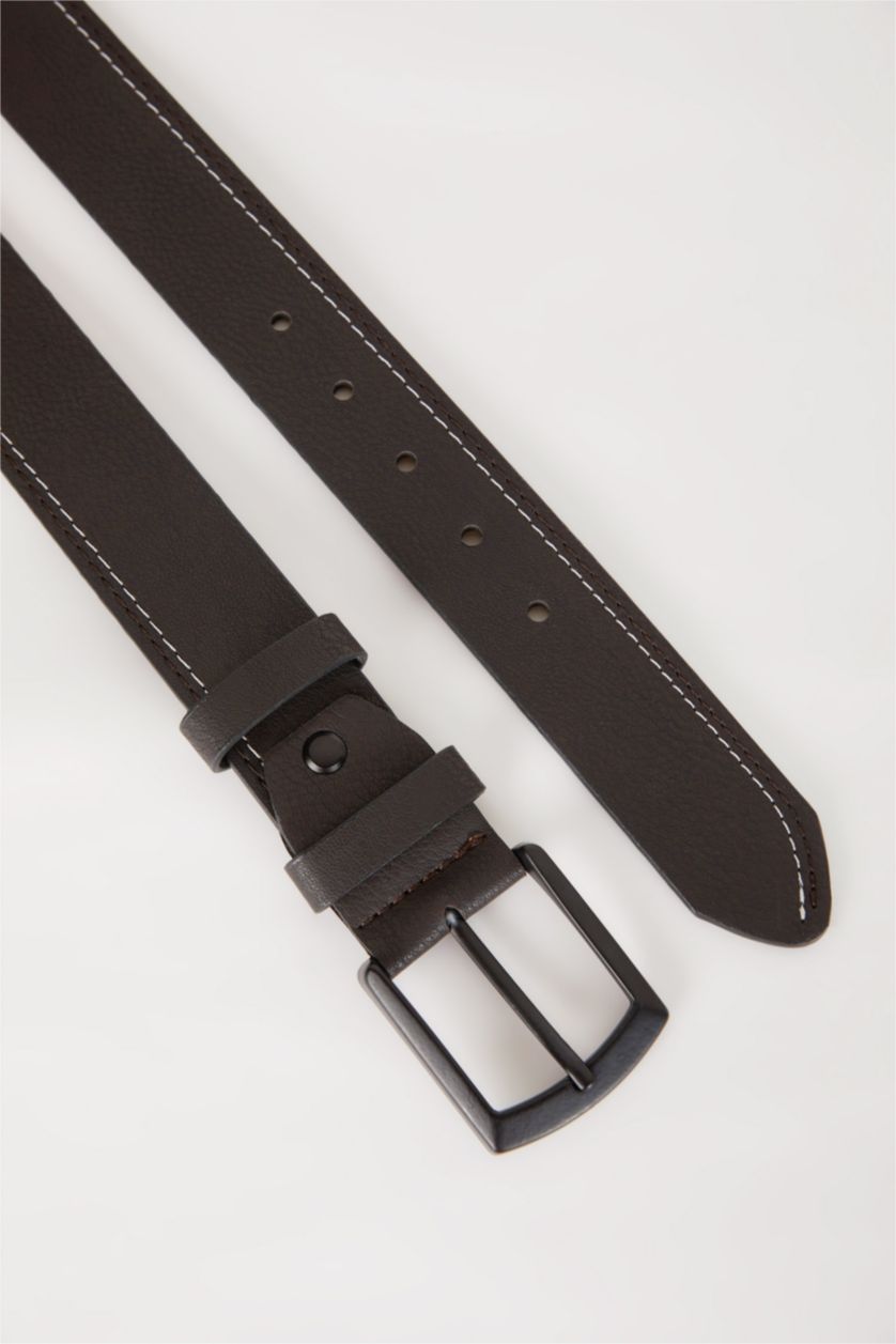 Erkek Kahve Erkek Kare Toka Suni Deri Kemer 