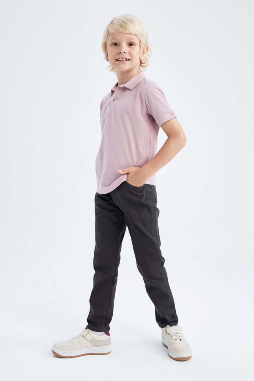 Мальчики и подростки Темный антрацит Брюки стандартного кроя из габардина для мальчиков, Школьная коллекция