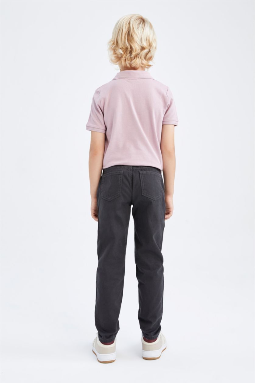 Мальчики и подростки Темный антрацит Брюки стандартного кроя из габардина для мальчиков, Школьная коллекция