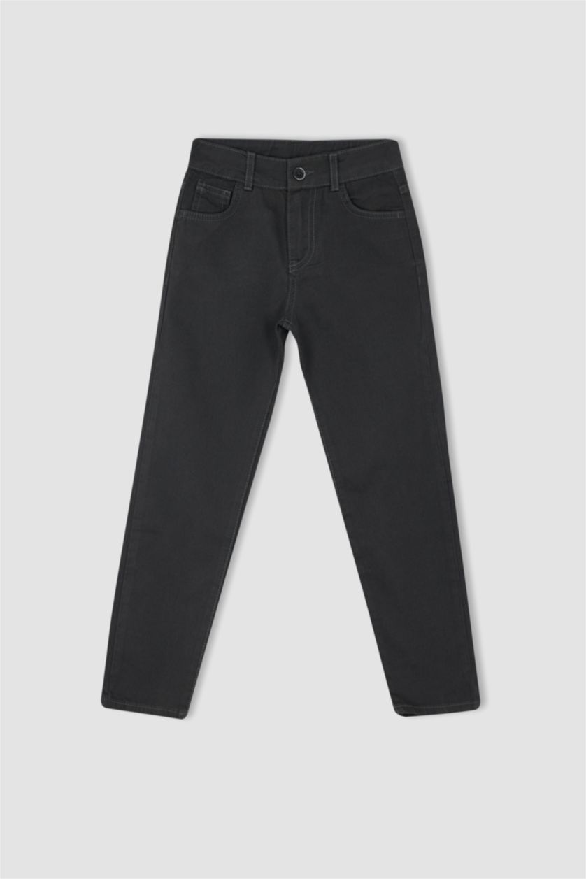 Мальчики и подростки Темный антрацит Брюки стандартного кроя из габардина для мальчиков, Школьная коллекция