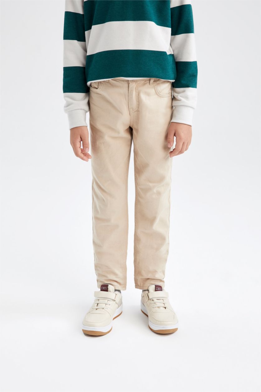 BOYS & TEENS Beige Boy Gabardine School Trousers