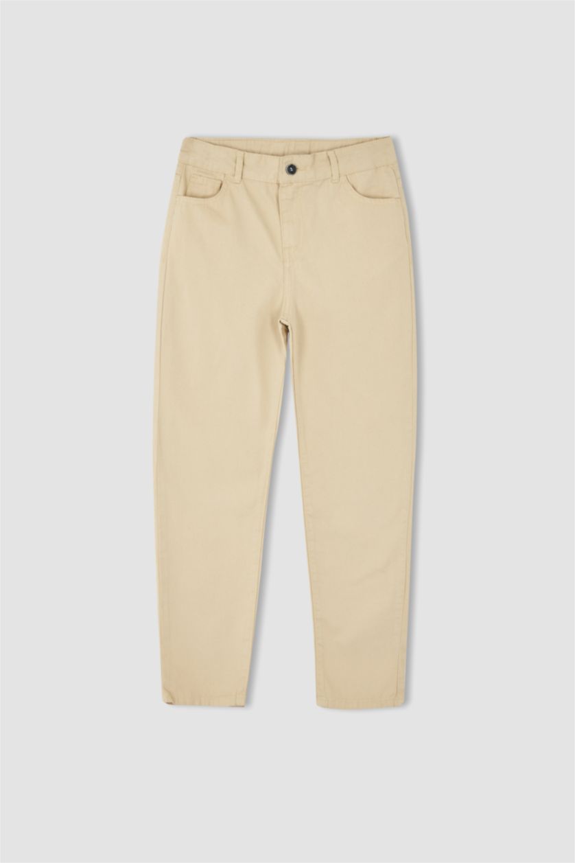 BOYS & TEENS Beige Boy Gabardine School Trousers