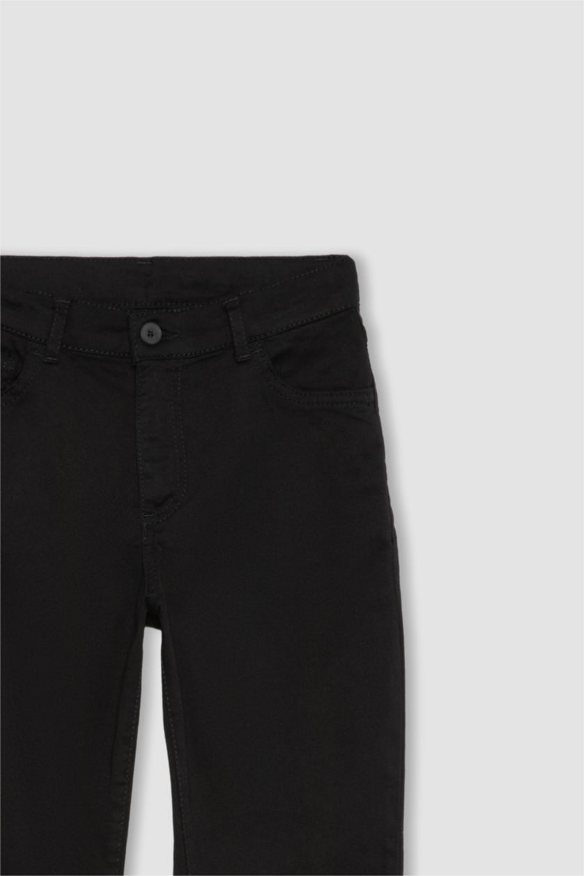 BOYS & TEENS Black Regular Fit Gabardine Trousers
