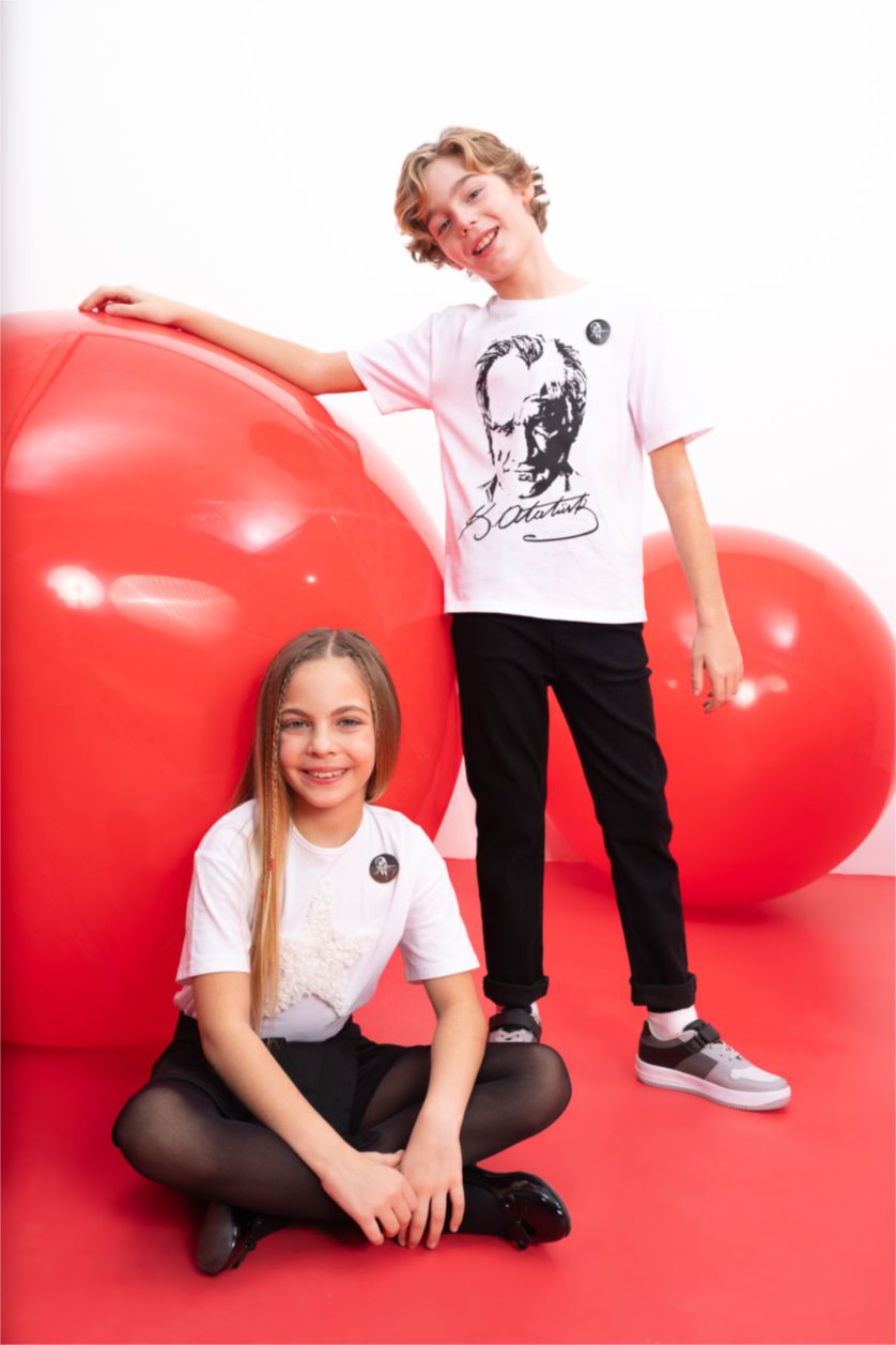 BOYS & TEENS Black Regular Fit Gabardine Trousers