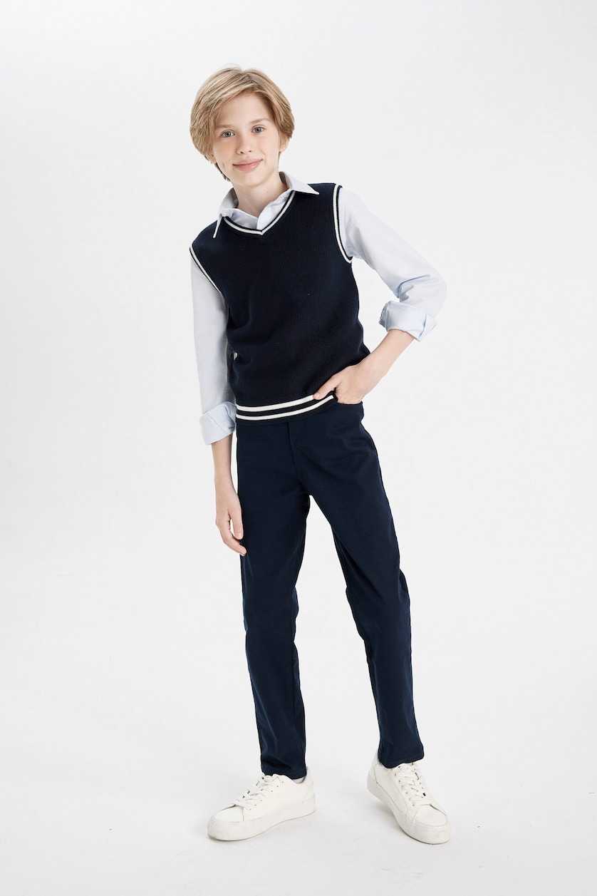 Erkek Çocuk - Genç Erkek Lacivert Regular Fit Gabardın Pantolon