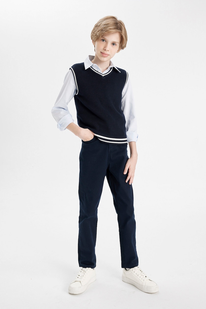 Erkek Çocuk - Genç Erkek Lacivert Regular Fit Gabardın Pantolon