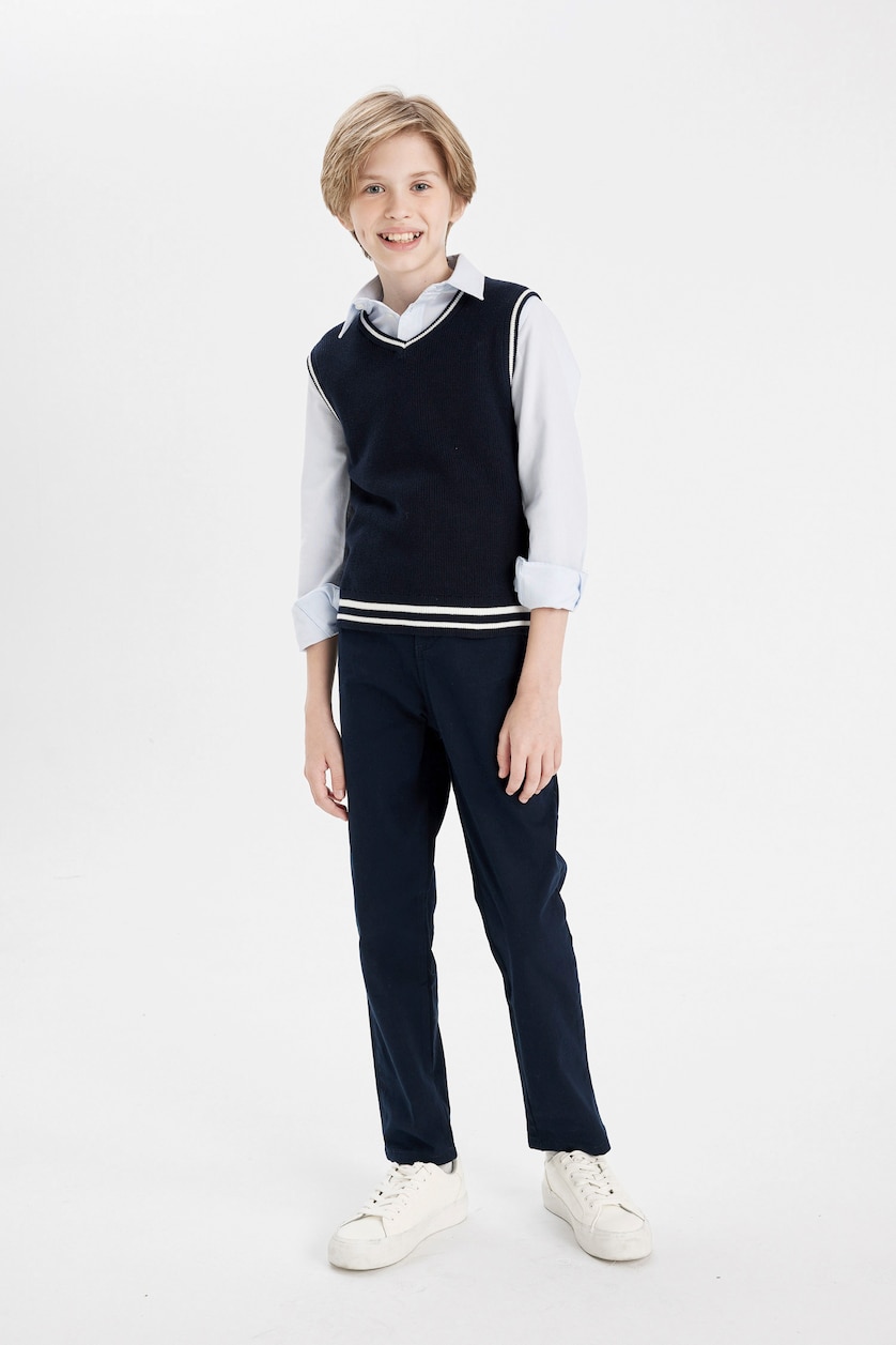Erkek Çocuk - Genç Erkek Lacivert Regular Fit Gabardın Pantolon
