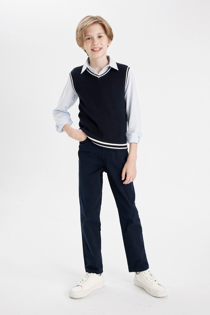 Erkek Çocuk - Genç Erkek Lacivert Regular Fit Gabardın Pantolon